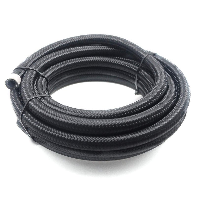 iRuiZhe 4AN 10Ft Universal Braided Oil Fuel Line Hose Stainless Steel Nylon for 1/4" Tube Size - Image 1